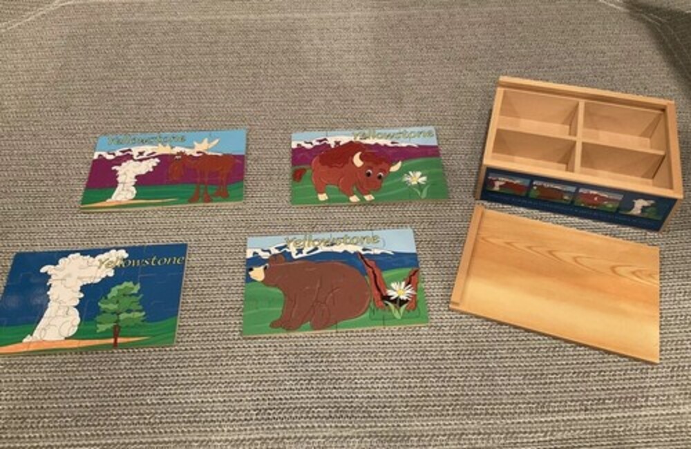 Yellowstone Wooden Puzzles in Collectible Box Set of 4